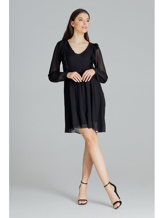 Lenitif Lenitif Vestito L083 Nero Regular Fit