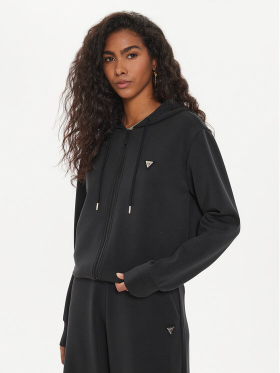 Guess Guess Bluză V4YQ06 KCAY2 Negru Regular Fit