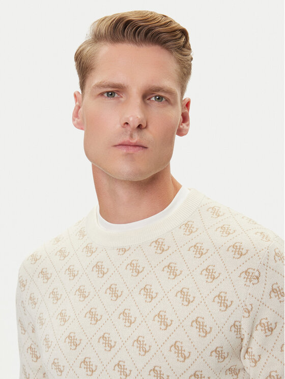 Guess Guess Sweter M5YR10 Z3OE2 Écru Regular Fit