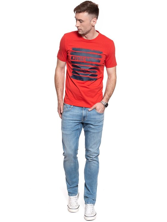 Mustang Mustang T-shirt ALEX C PRINT Rosso Regular Fit