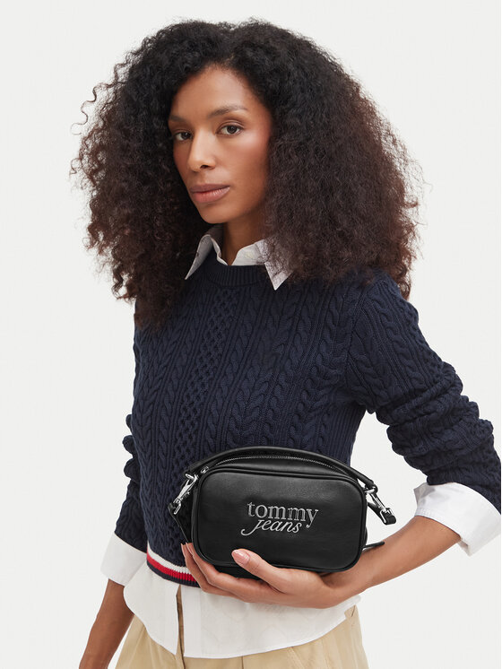 Tommy Jeans Дамска чанта Tjw Bold Script Camera Bag AW0AW19053 Черен