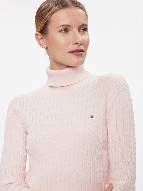 Tommy Hilfiger Tommy Hilfiger Dolčevita WW0WW40678 Ružičasta Slim Fit
