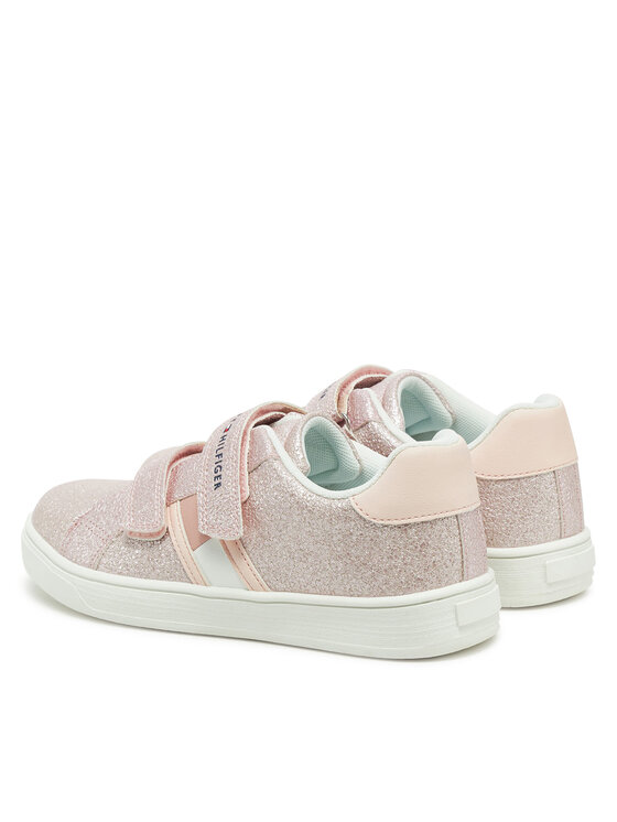 Tommy Hilfiger Tommy Hilfiger Сникърси Flag Low Cut Velcro Sneaker T1A9-33725-0745 S Розов