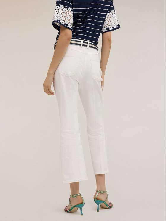 Motivi Motivi Pantaloni di tessuto P745Q004010N001 Bianco Flare Fit