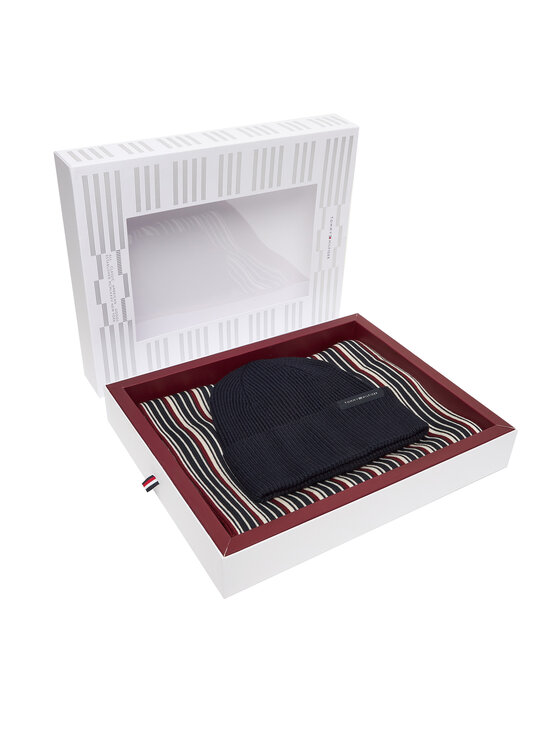 Tommy Hilfiger Tommy Hilfiger Set šal + kapa Th Corp Love AM0AM12939 Mornarsko modra