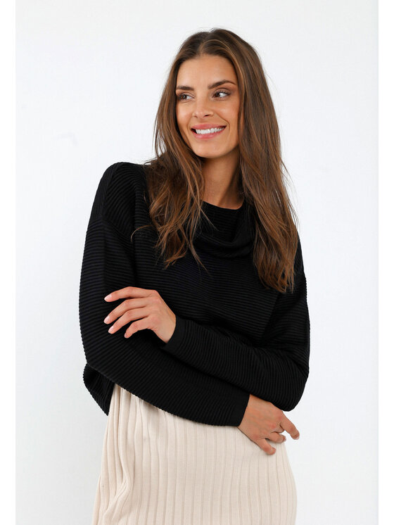 Volcano Volcano Sweter S-LISE Czarny Regular Fit