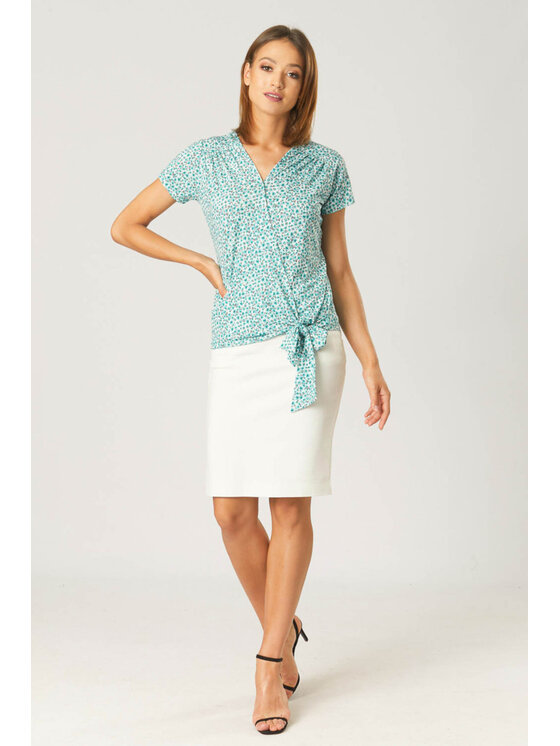 QUIOSQUE QUIOSQUE Halenka MINT MEADOW BLOUSE Modrá Regular Fit