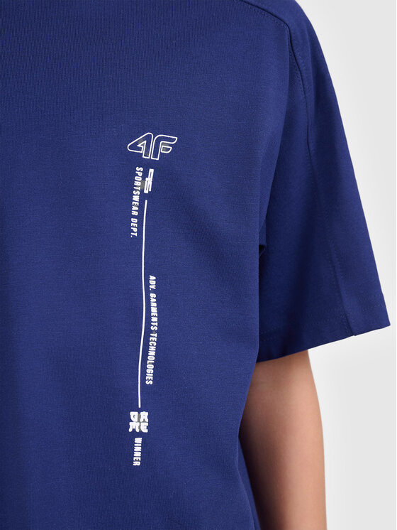 4F 4F T-Shirt 4FJWAW26TTSHM3514-36S Niebieski Active Fit