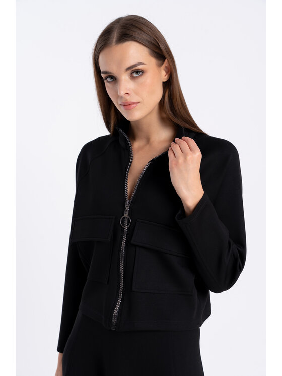 CLICK CLICK Μπουφάν γυναικείο 71-0043 Μαύρο Regular Fit