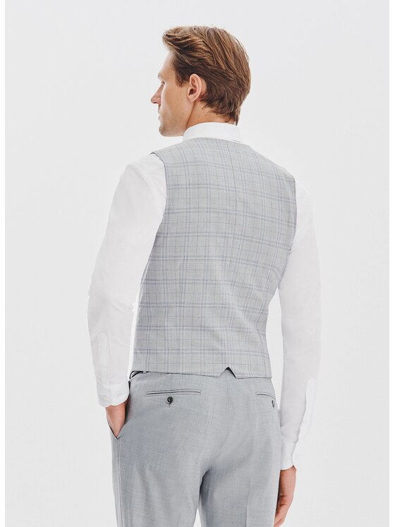Pako Lorente Pako Lorente Kamizelka garniturowa P25WF-8X-001 Szary Slim Fit