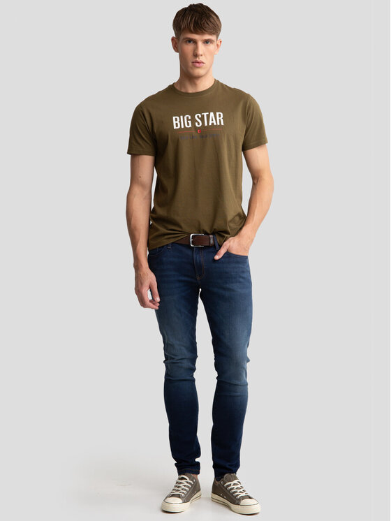 BIG STAR BIG STAR T-Shirt BRUNO_304_150 Zielony Basic Fit