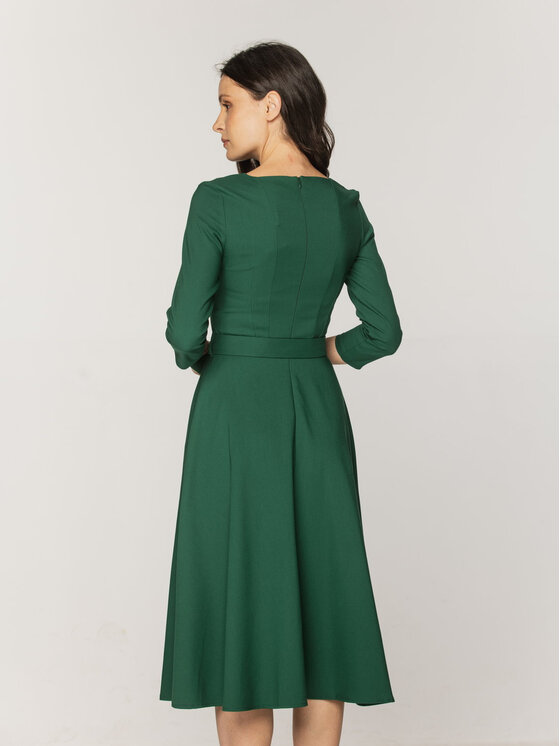Willsoor Willsoor Sukienka koktajlowa 67863 Zielony Flared Fit