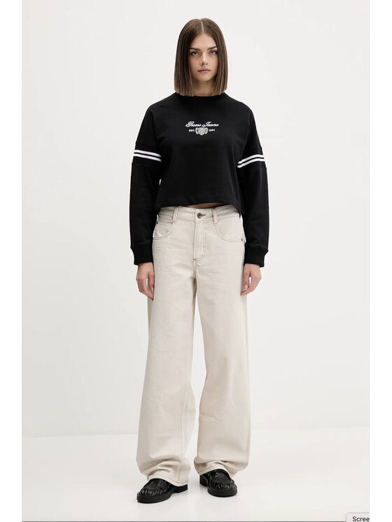 Guess Jeans Guess Jeans Μπλούζα GJ LS RIB CN SWEATSHIRT Μαύρο Regular Fit