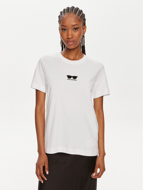 KARL LAGERFELD T-shirt 245W1717 Bijela Regular Fit