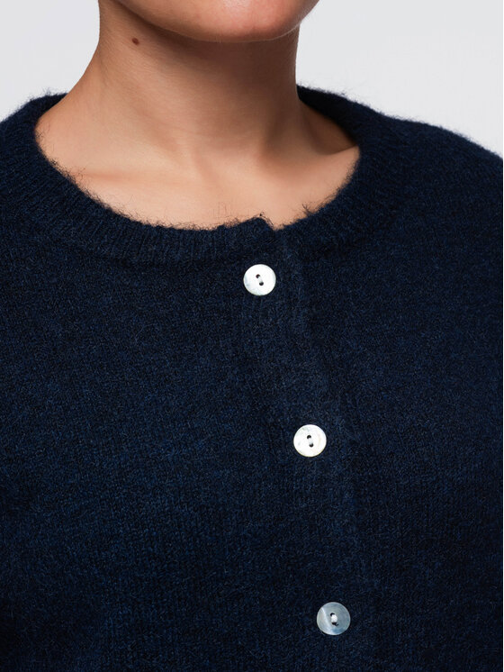Ombre Ombre Sweter OW-SW-E0064 Granatowy Relaxed Fit