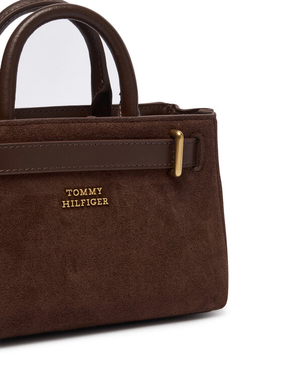 Tommy Hilfiger Tommy Hilfiger Torebka American Icon Micro Tote Fringes AW0AW19217 Brązowy ciemny