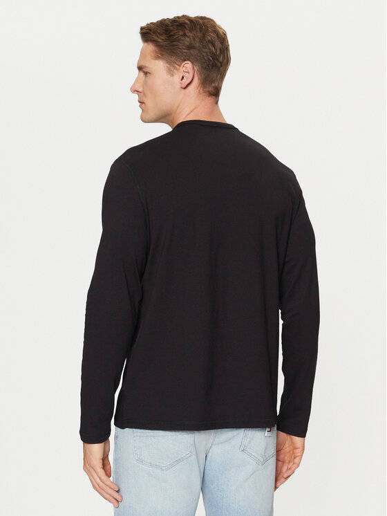 Guess Guess Marškinėliai ilgomis rankovėmis M5RI15 J1314 Juoda Slim Fit