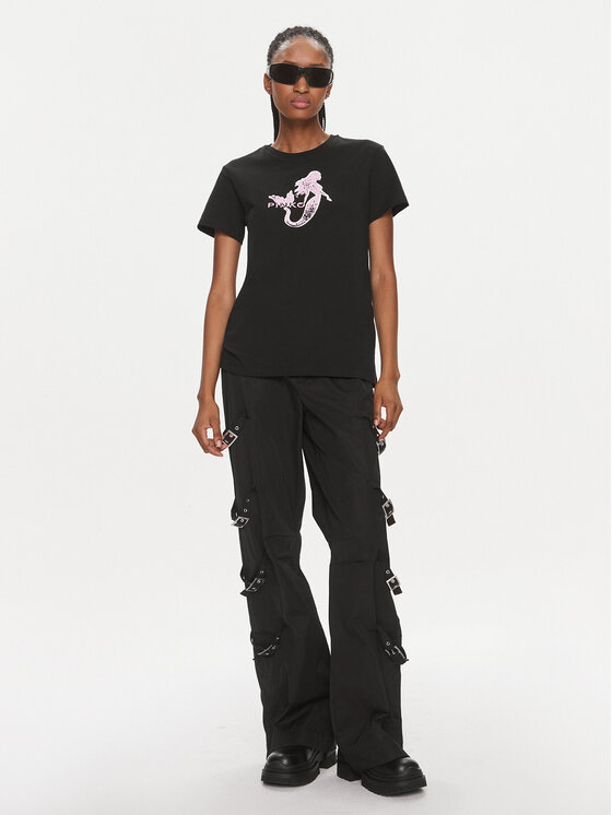 PINKO Pinko T-särk 100789 A1OC Must Regular Fit