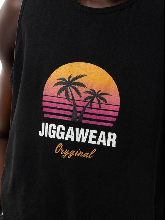 Jigga Wear Jigga Wear Tank top Tank Top Męski Czarny / Pomarańczowy Jigga Wear Vice M Czarny Regular Fit