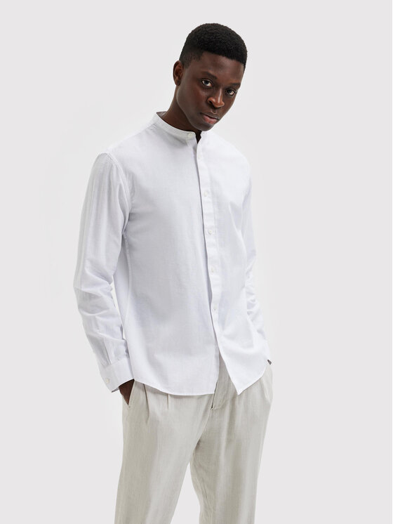 Selected Homme Selected Homme Cămașă New Linen 16079054 Alb Regular Fit