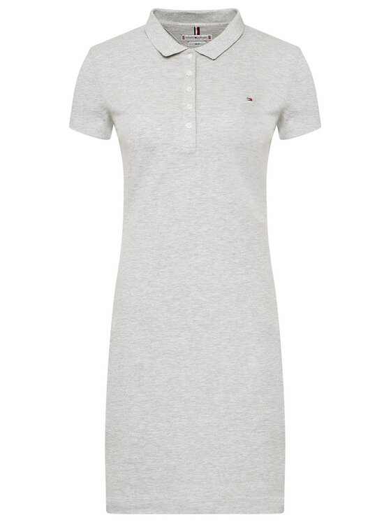 Tommy Hilfiger Tommy Hilfiger Ikdienas kleita Pique WW0WW27949 Pelēks Slim Fit