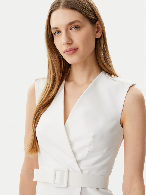 ARTIGLI ARTIGLI Коктейлна рокля ACAB000846 Екрю Slim Fit