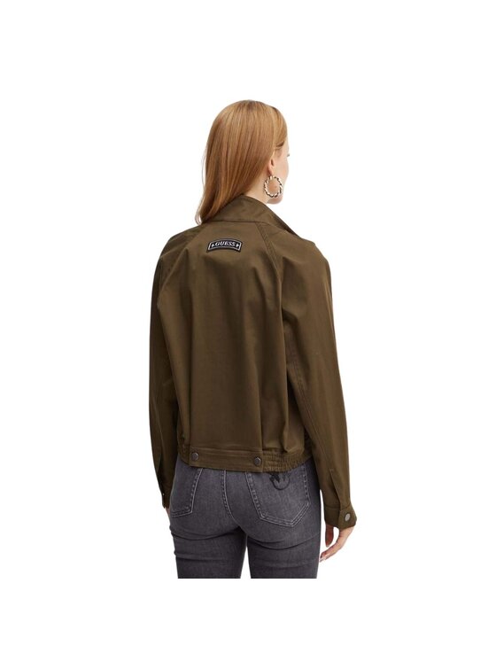 Guess Guess Kurtka damska giubbino donna Is manuela Zielony Cropped Fit