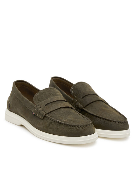 Tommy Hilfiger Tommy Hilfiger Mokasyny Nubuck P Loafer FM0FM05350 Khaki