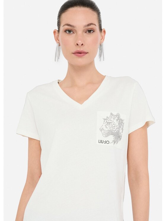Liu Jo Liu Jo T-Shirt TF5295JS923M9890 Biały Regular Fit