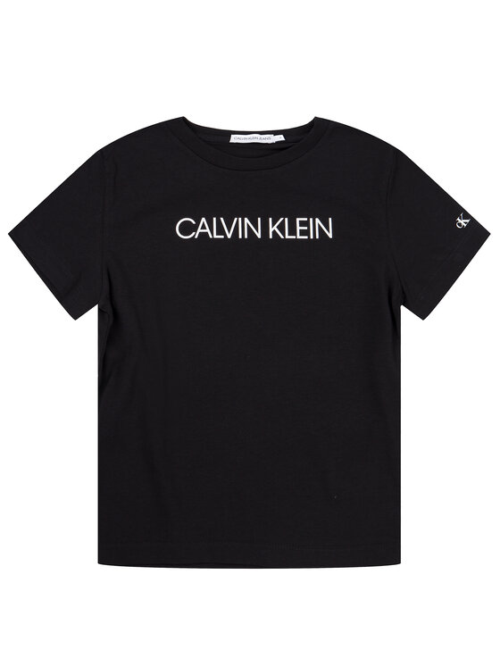 Calvin Klein Jeans T-krekls Institutional SS IB0IB00347 Melns Regular Fit