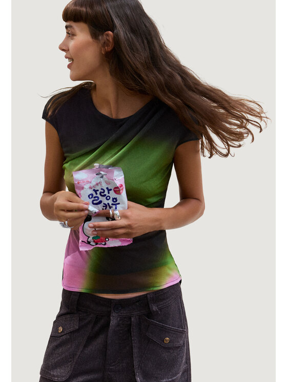 Desigual Desigual T-Shirt TS_CRACOVIA Czarny Casual Fit