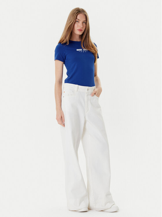Guess Jeans Guess Jeans Tričko W5YI04 J1314 Modrá Slim Fit