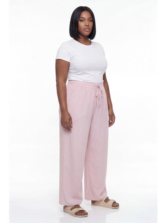 FIGL FIGL Παντελόνι Palazzo M1298 Ροζ Regular Fit