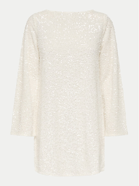 JDY JDY Kokteiļkleita Sara 15337656 Écru Regular Fit