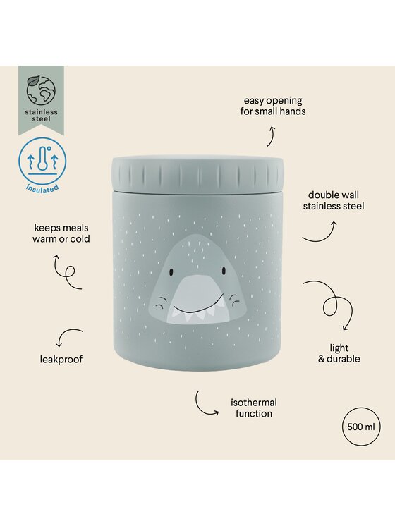 Trixie Baby Trixie Baby Termos obiadowy Termiczny pojemnik na jedzenie 500 ml - Rekin Niebieski