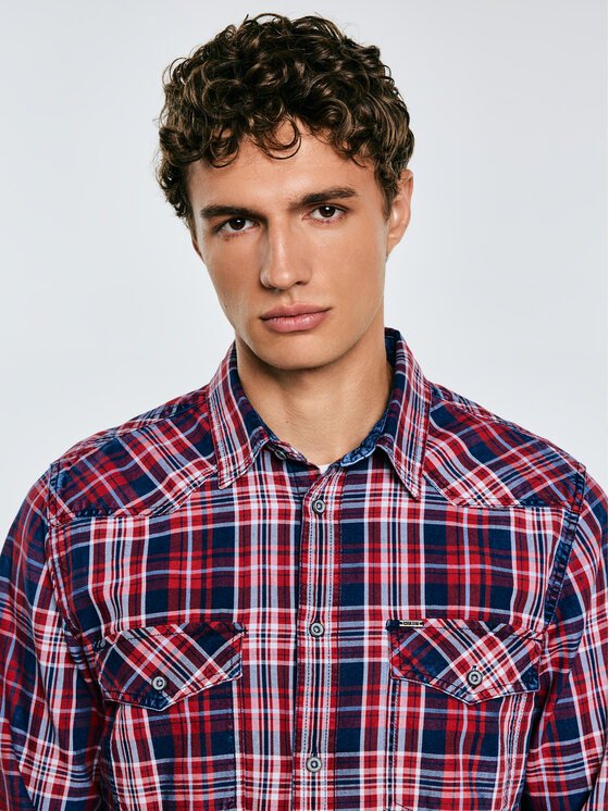 BIG STAR BIG STAR Koszula RETINEZI Czerwony Basic Fit