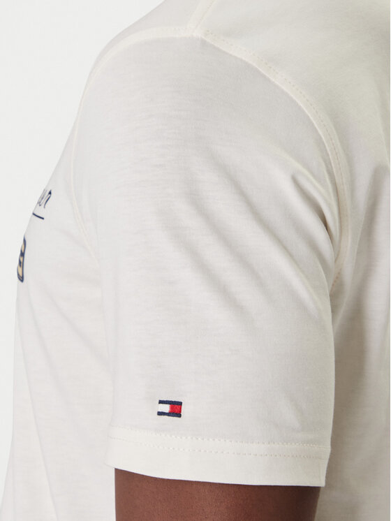 Tommy Hilfiger Tommy Hilfiger Tričko Modern Ath Graphic MW0MW41471 Écru Regular Fit