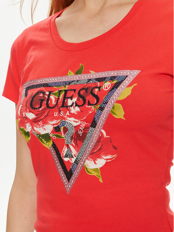 Guess Guess T-shirt W4YI71 J1314 Rosso Regular Fit