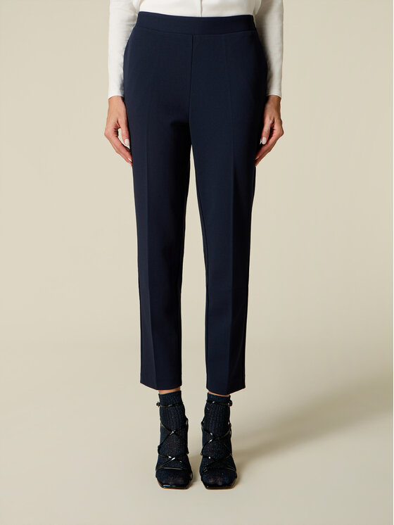 Oltre Oltre Pantaloni di tessuto P273J202580N034 Blu Skin Fit