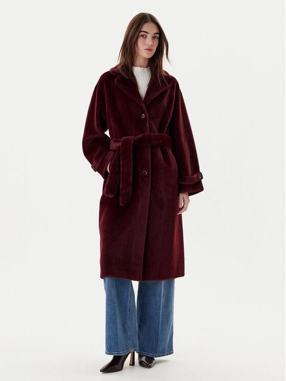 Dixie Dixie Futro K330Y009A Bordowy Regular Fit