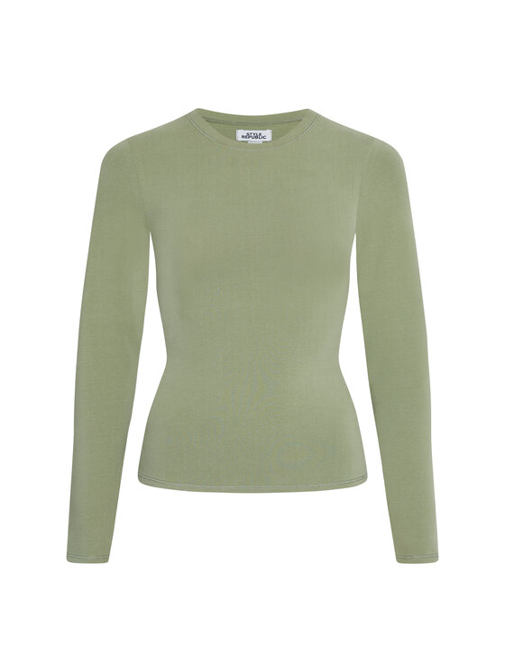 Style Republic Style Republic Bluzka Long Sleeve T-Shirt Zielony Curvy Fit