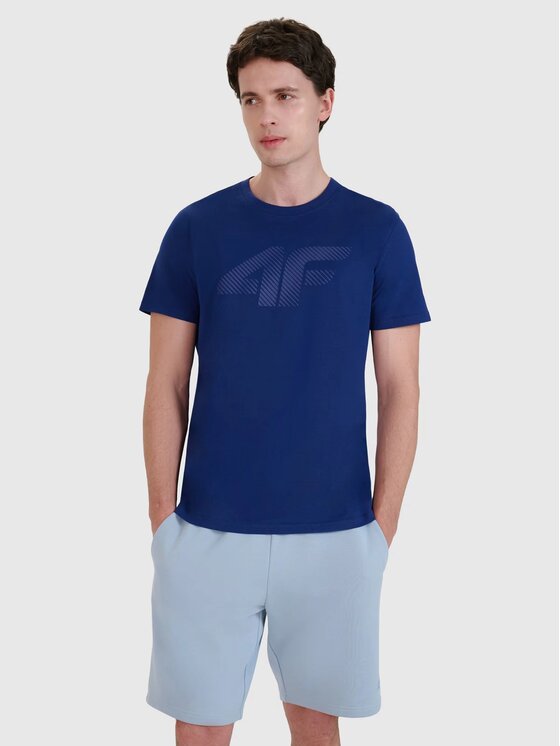 4F 4F T-shirt 4FWMM00TTSHM2257-031S Blu scuro Regular Fit