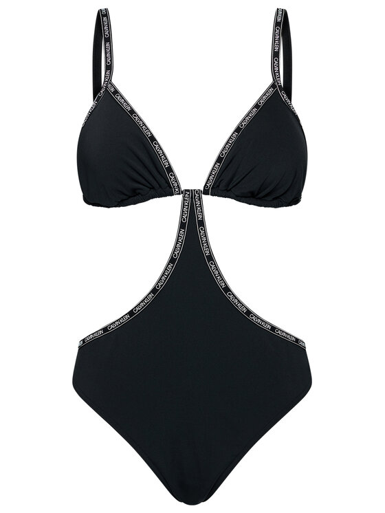 Calvin Klein Swimwear Costum de baie Cut Out One Piece KW0KW01276 Negru