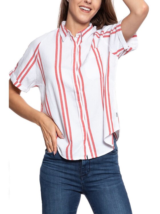 Wrangler Wrangler Koszula RAGLAN SS SHIRT Czerwony Regular Fit