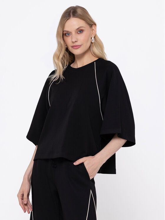 Miss LK Miss LK Bluza MISSLKB Czarny Loose Fit