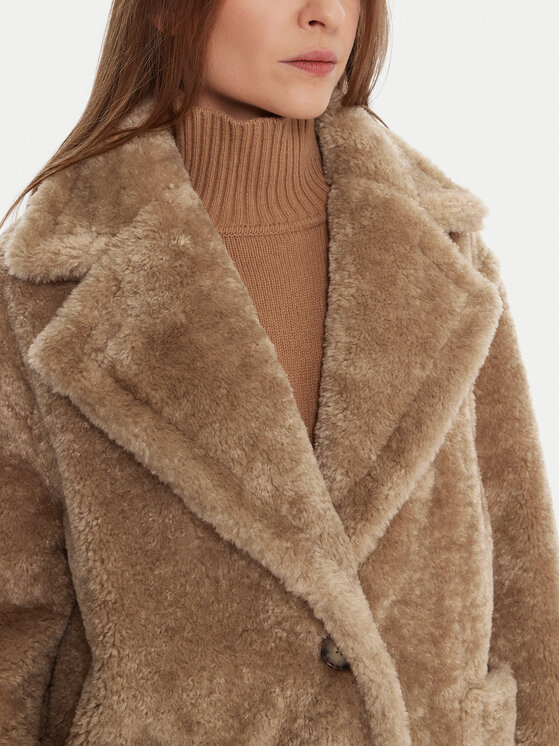 BOSS BOSS Cappotto in shearling C_Catedy 50548583 Beige Relaxed Fit