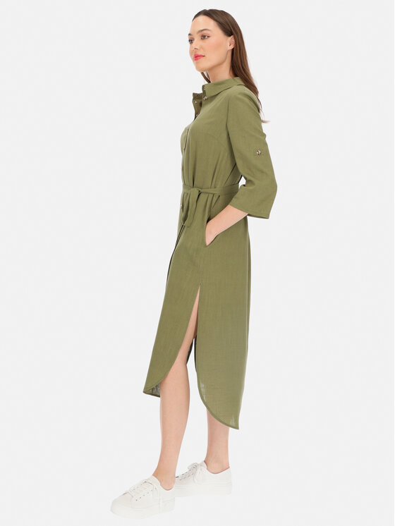 Potis & Verso Potis & Verso Sukienka koszulowa Toni Khaki Regular Fit