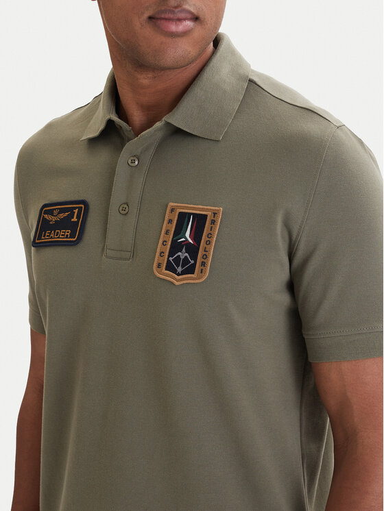 Aeronautica Militare Aeronautica Militare Polokošeľa 261PO1927UP00191 Zelená Regular Fit