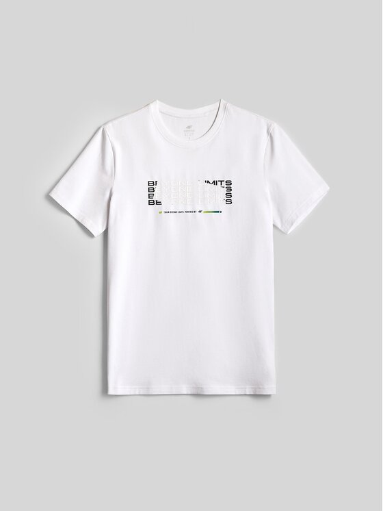 4F 4F T-Shirt 4FRAW26TTSHM4666-10S Biały Regular Fit
