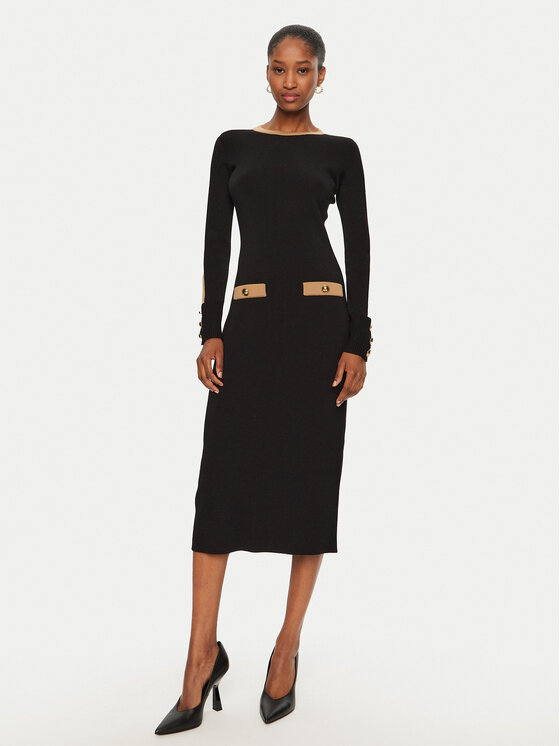 Luisa Spagnoli Luisa Spagnoli Strickkleid Marmellata 58484 Schwarz Regular Fit